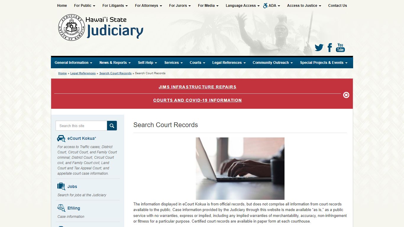 Judiciary | Search Court Records - courts.state.hi.us