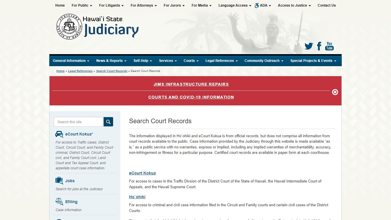 Judiciary | Search Court Records